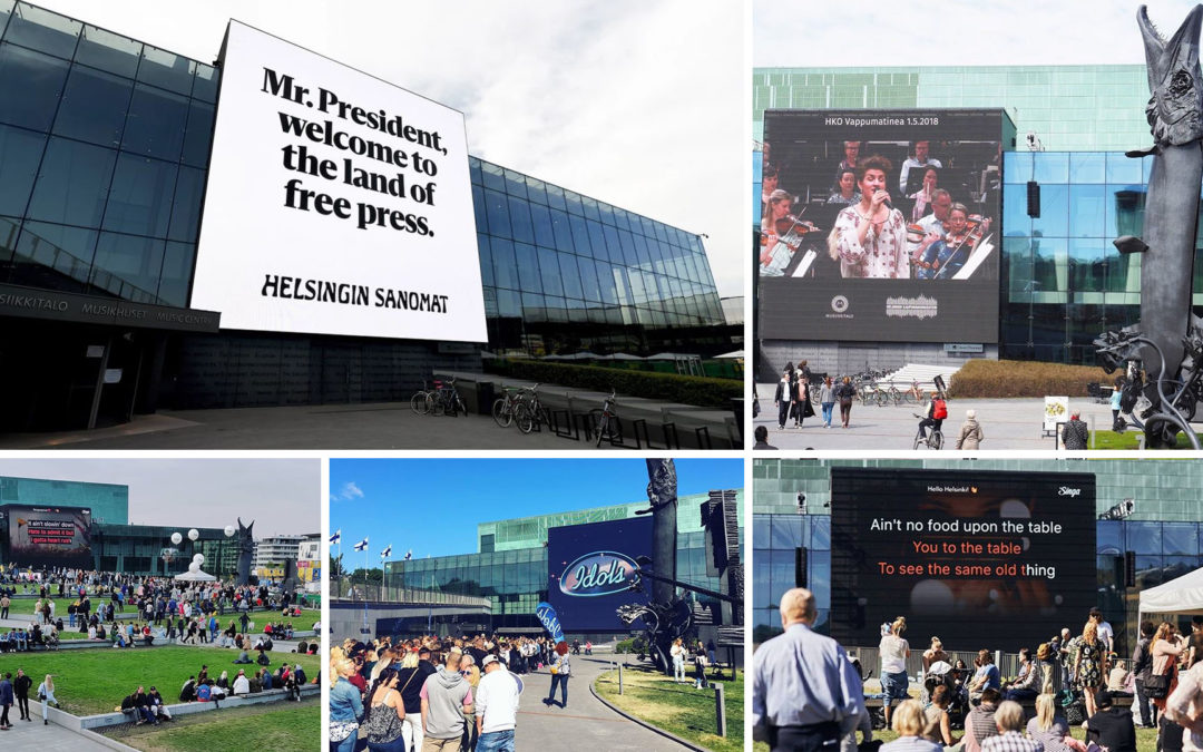 Musiikkitalon Jumboscreen monimuotoisessa käytössä