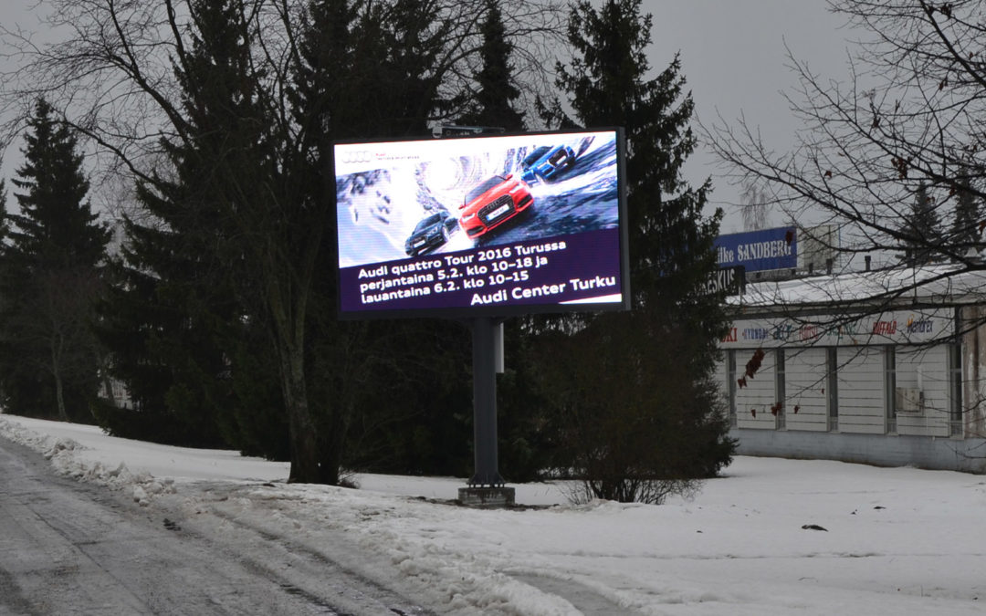 Ulkonäyttö – Turun mediaverkosto – Satakunnankatu